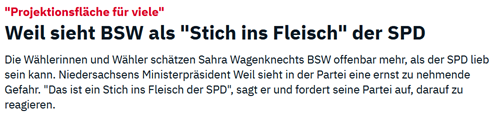 BSW ist Stich ins Fleisch der SPD